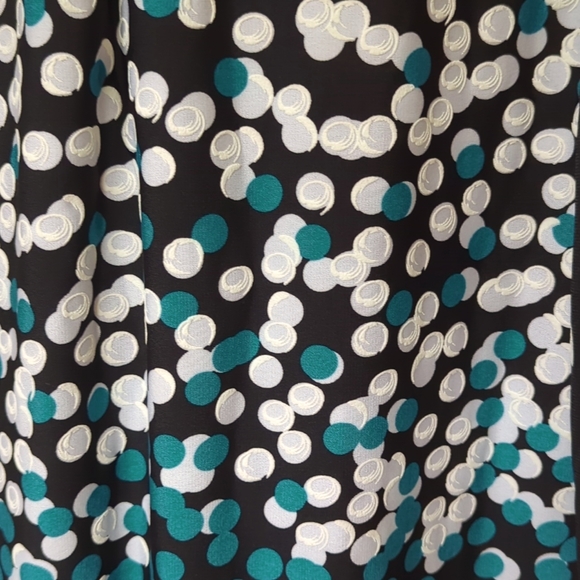NWT Studio One NY Polka Dot Shift Dress w/Belt LP Black White Teal - Picture 10 of 16